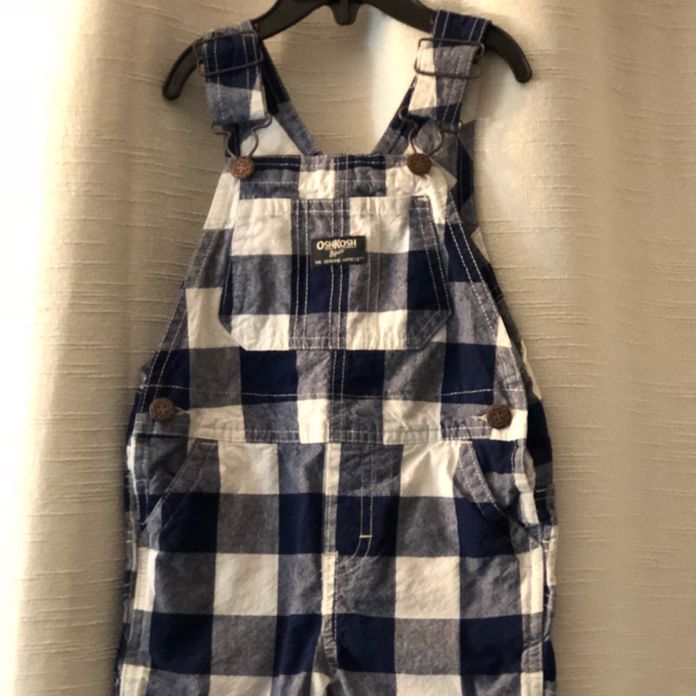 2T Boys Plaid Overalls